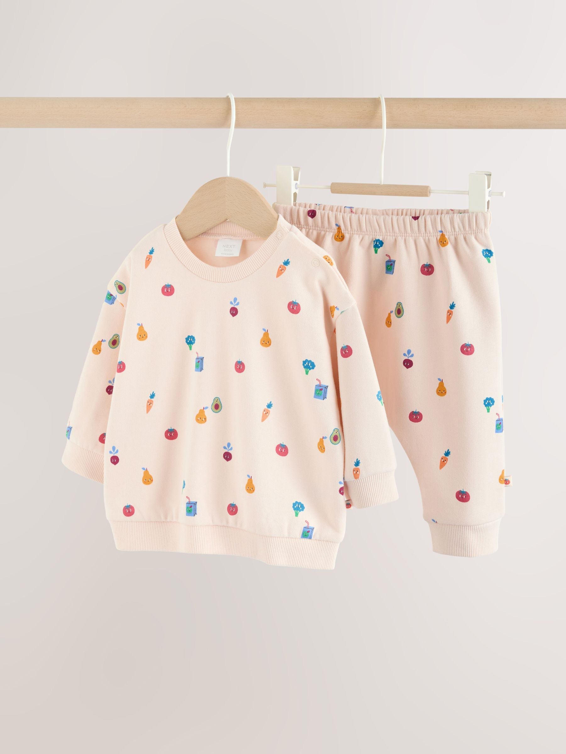 Bright Veg Print Sweat Top and Joggers Baby Set (0mths-2yrs) (0mths-2yrs) image 4