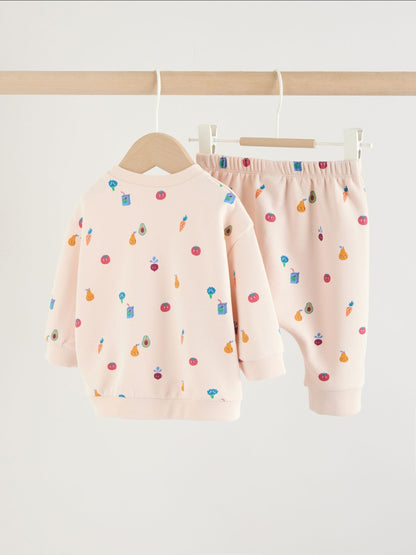 Bright Veg Print Sweat Top and Joggers Baby Set (0mths-2yrs) (0mths-2yrs) image 5