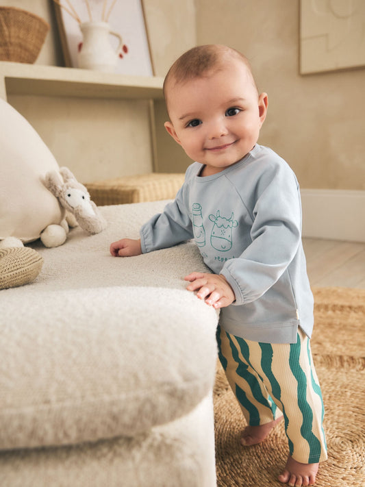 Green/Blue Milk Club Baby Top and Leggings Set 2 Piece (0mths-3yrs) image 1
