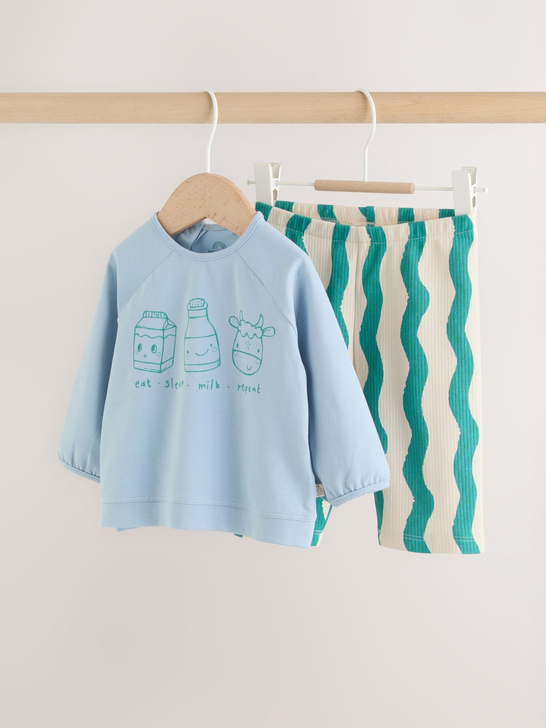 Dsiney Kidz - Green/Blue Milk Club Baby Top and Leggings Set 2 Piece (0mths-2yrs) image 7