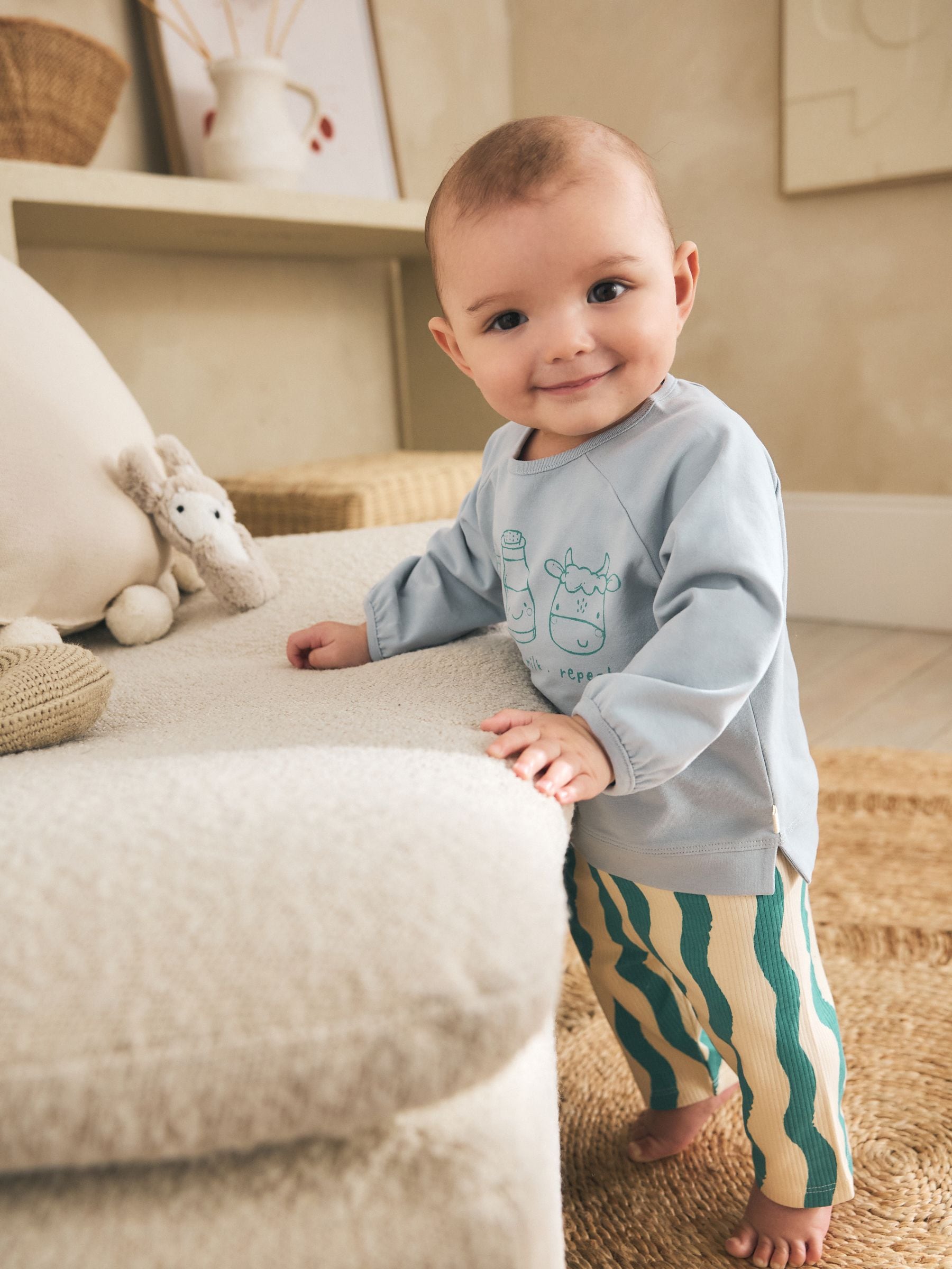 Dsiney Kidz - Green/Blue Milk Club Baby Top and Leggings Set 2 Piece (0mths-2yrs) image 1