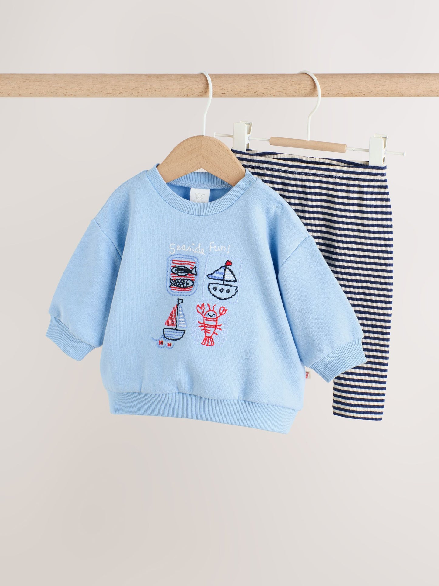 Blue Nautical Print Baby Sweatshirt and Leggings Set (0mths-3yrs) image 1