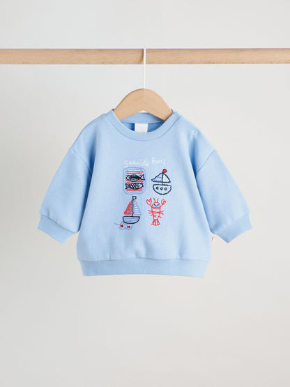 Blue Nautical Print Baby Sweatshirt and Leggings Set (0mths-3yrs) image 3