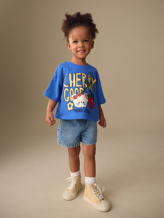 Blue Cherry Short Sleeve T-Shirt (3mths-7yrs) image 2