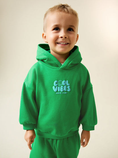 Green Cool Vibes Printed Hoodie and Joggers Set (3mths-7yrs) image 3