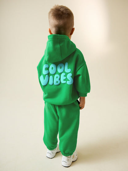 Green Cool Vibes Printed Hoodie and Joggers Set (3mths-7yrs) image 4