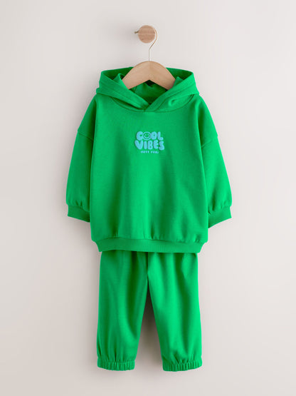 Green Cool Vibes Printed Hoodie and Joggers Set (3mths-7yrs) image 7