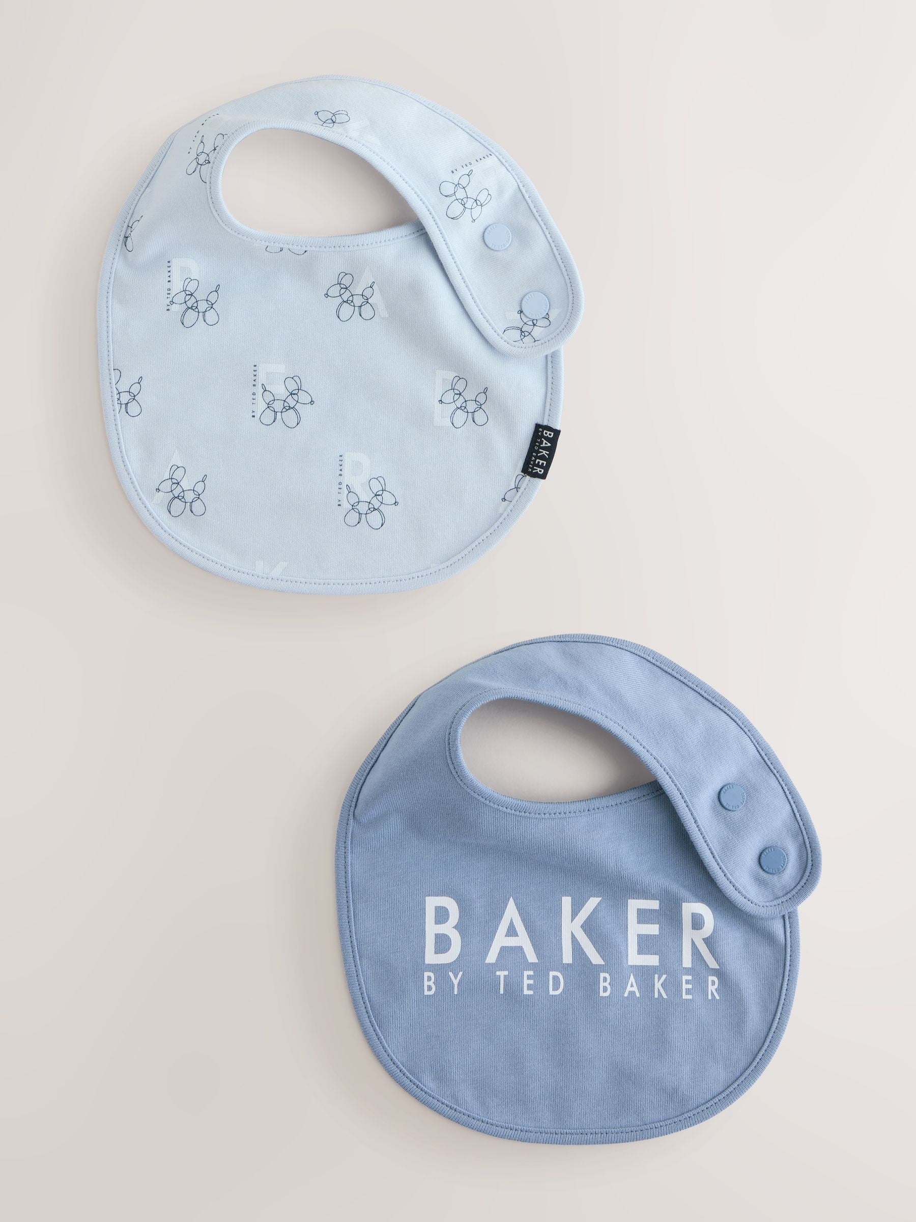 Baker by Ted Baker 2 Pack Blue Baby Bibs image 1