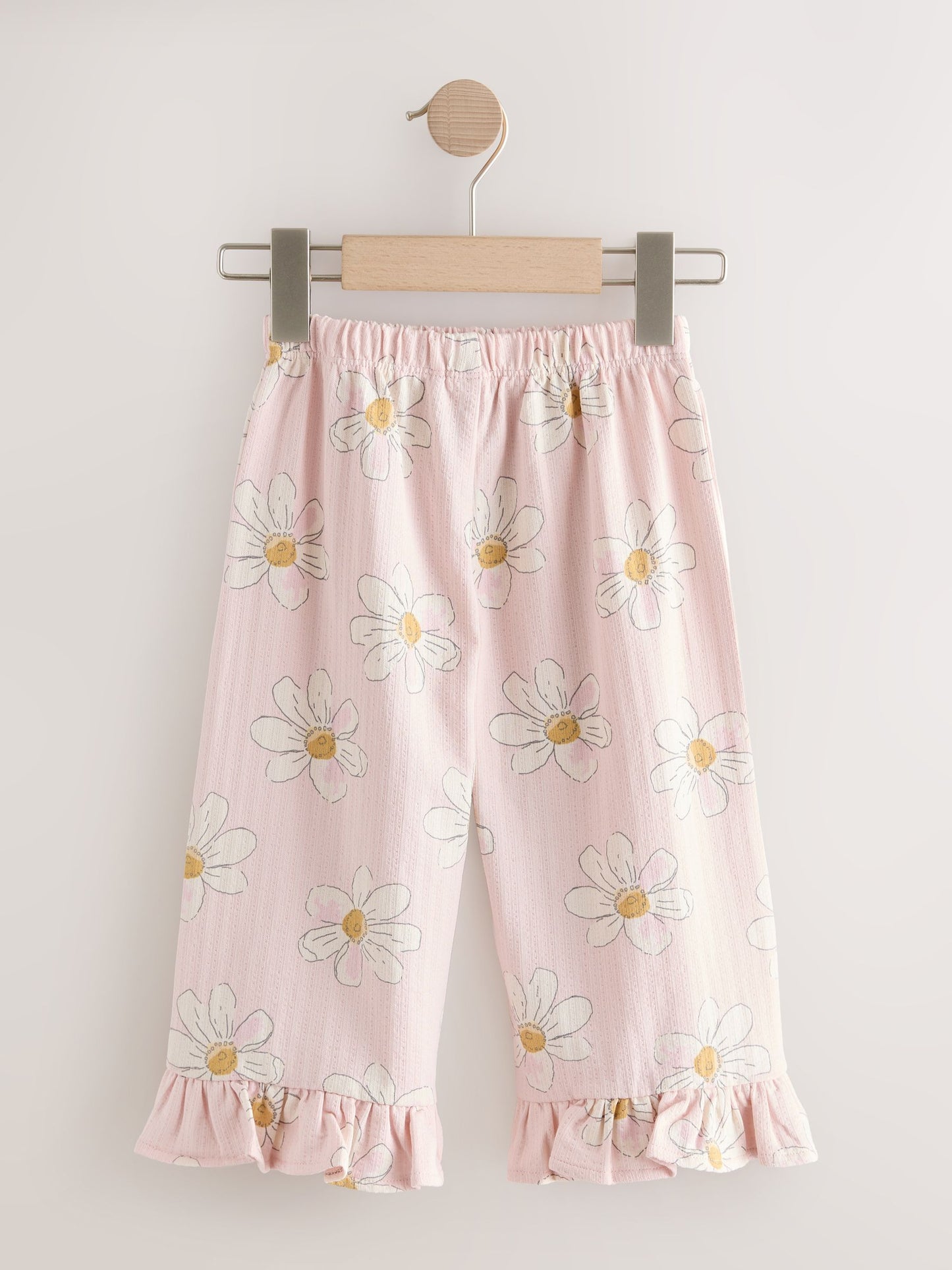 Pink Flower Wide Leg Frill Trousers (3mths-7yrs) image 2