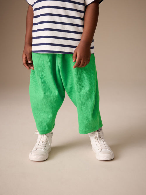 Green Textured Wide Leg Trousers (3mths-7yrs) image 1