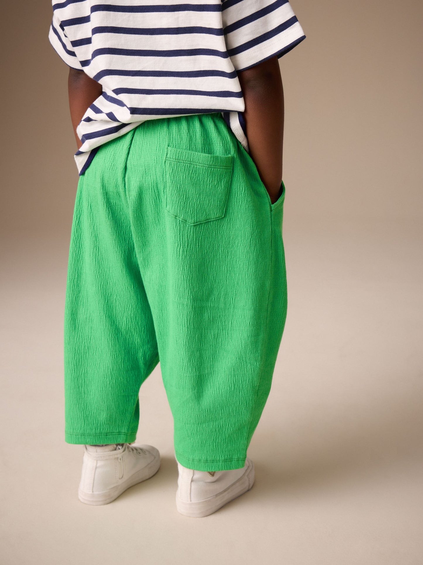 Green Textured Wide Leg Trousers (3mths-7yrs) image 4