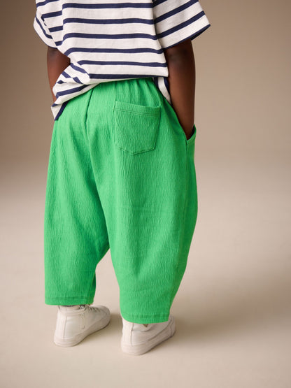 Green Textured Wide Leg Trousers (3mths-7yrs) image 4