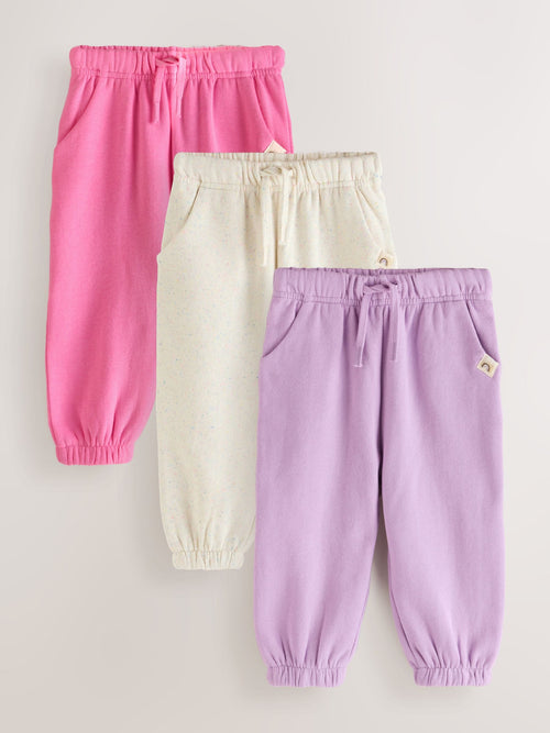 Pink/Lilac/Oatmeal 3 Pack Joggers Set (3mths-7yrs) image 1