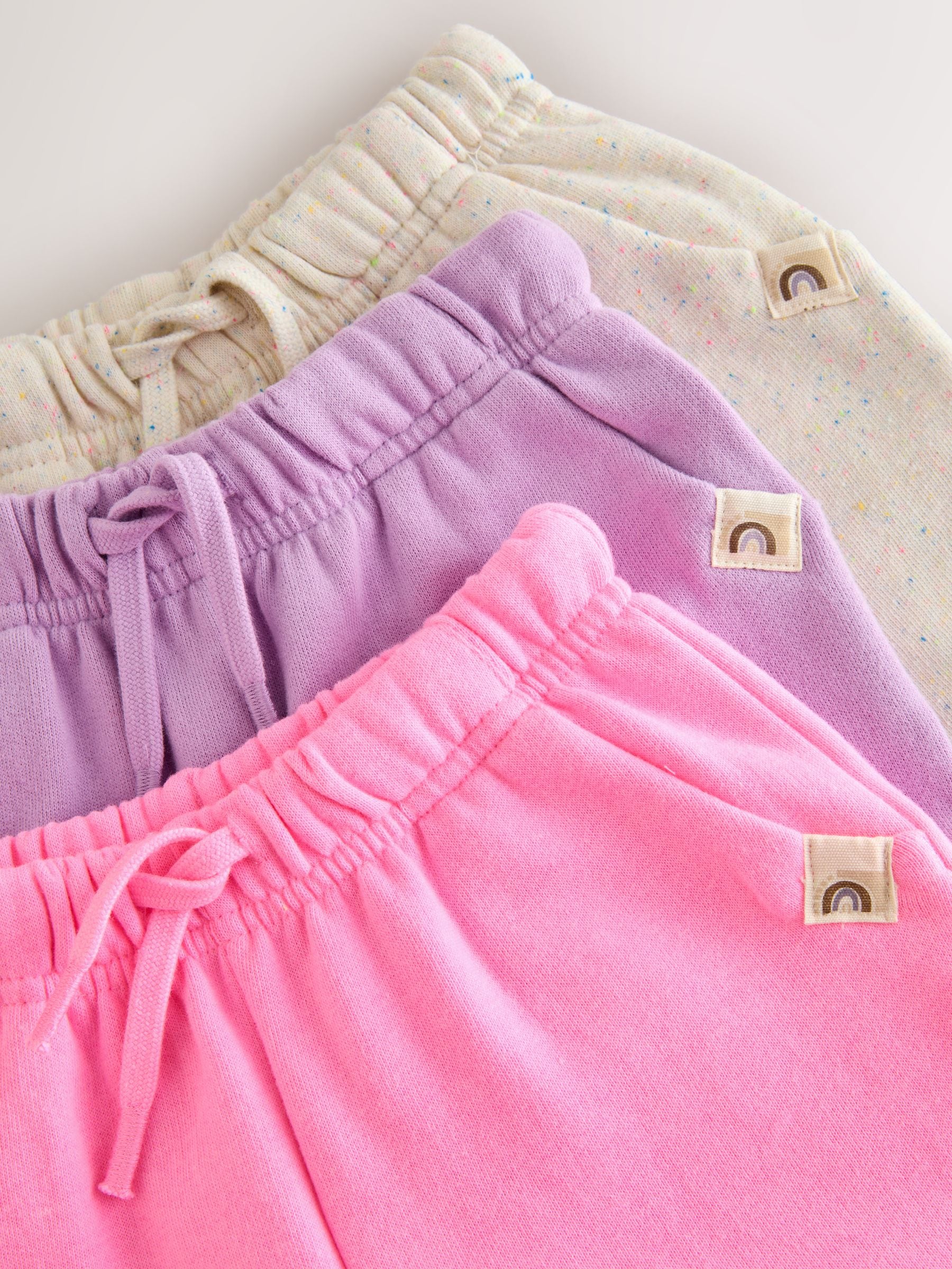 Pink/Lilac/Oatmeal 3 Pack Joggers Set (3mths-7yrs) image 7