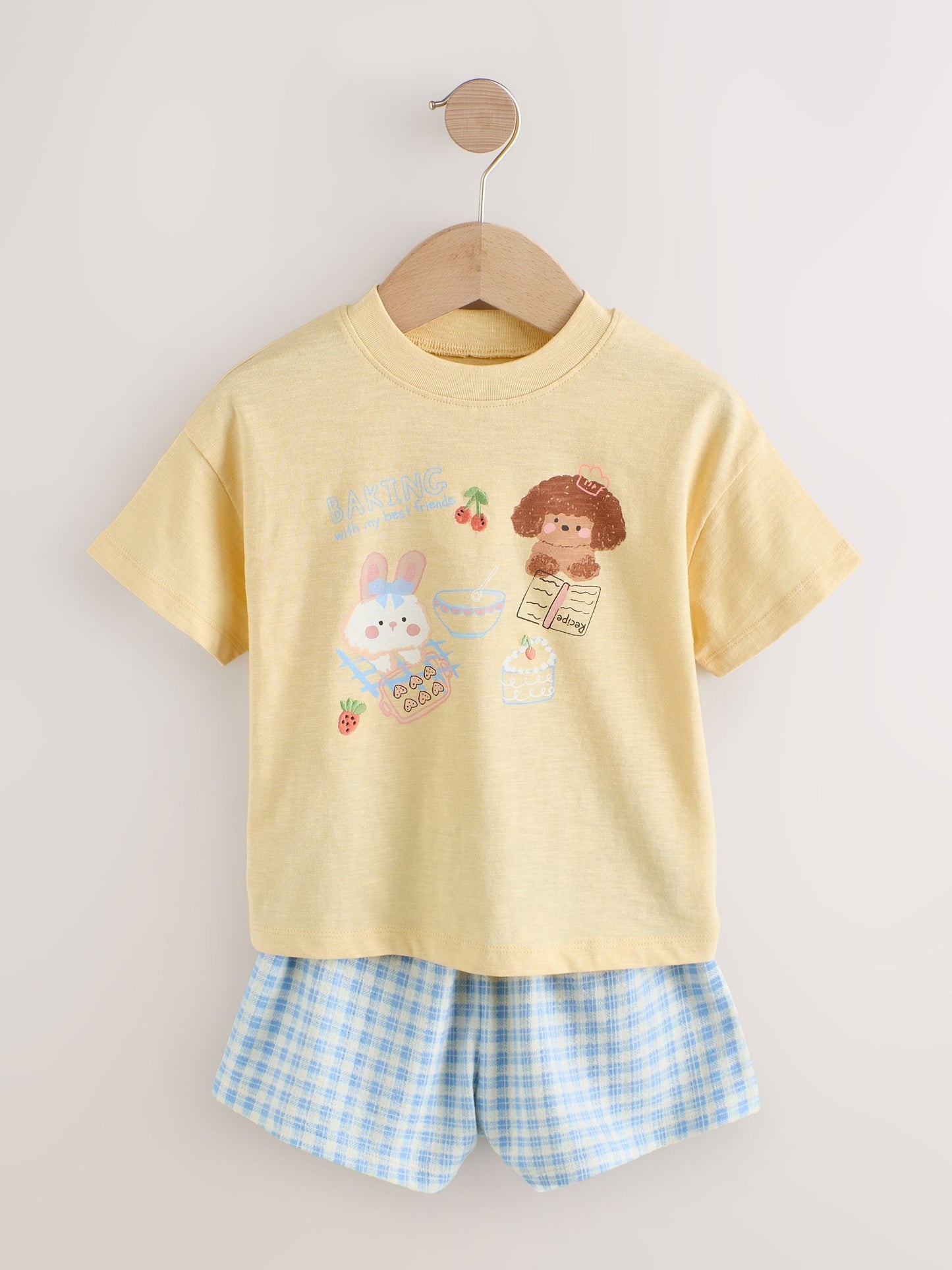 Blue/Yellow Top & Shorts Set 2 Pack (3mths-7yrs) image 6
