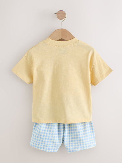 Blue/Yellow Top & Shorts Set 2 Pack (3mths-7yrs) image 7