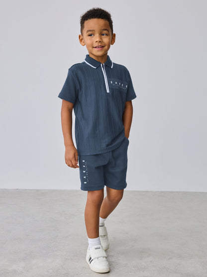 Dsiney Kidz - Baker by Ted Baker Textured Polo Shirt and Shorts Set image 2