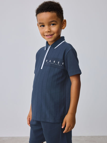 Dsiney Kidz - Baker by Ted Baker Textured Polo Shirt and Shorts Set image 3