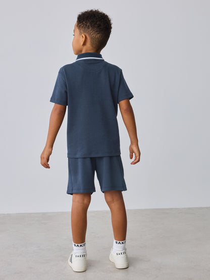 Dsiney Kidz - Baker by Ted Baker Textured Polo Shirt and Shorts Set image 4