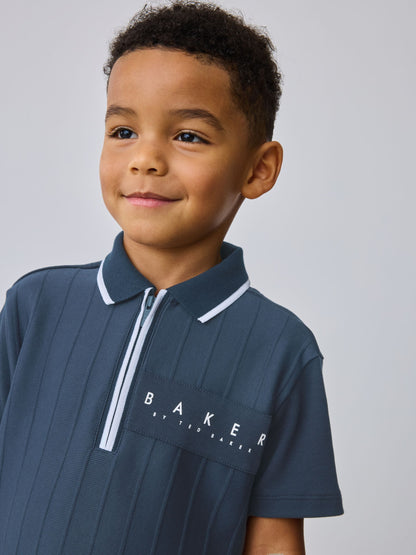 Dsiney Kidz - Baker by Ted Baker Textured Polo Shirt and Shorts Set image 5