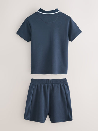 Dsiney Kidz - Baker by Ted Baker Textured Polo Shirt and Shorts Set image 7