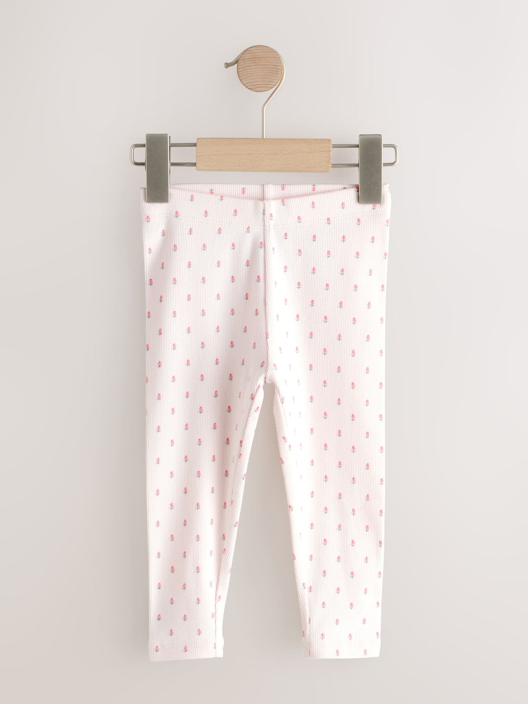 Pink Ribbed Leggings 5 Pack (3mths-7yrs) image 5