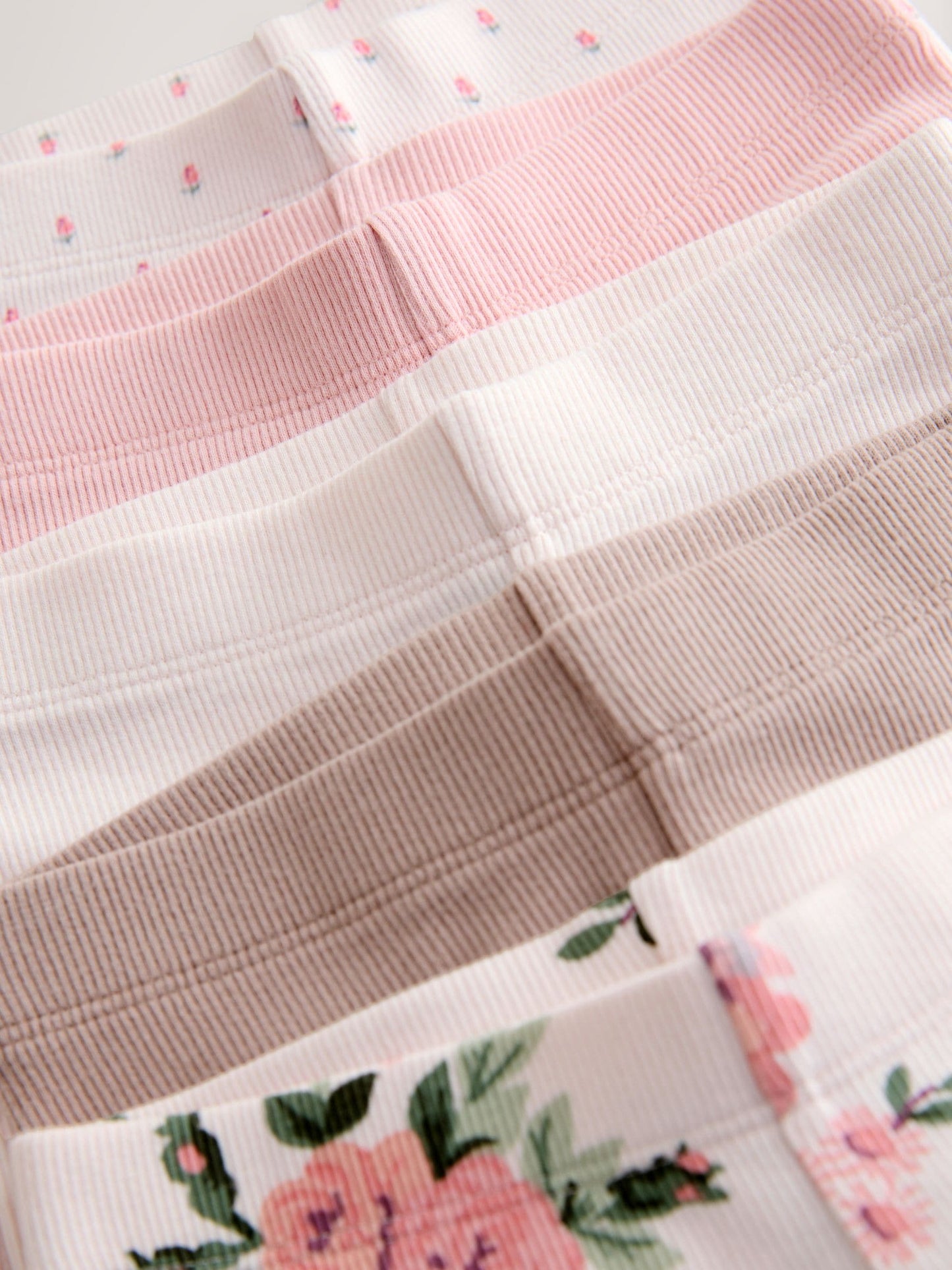 Pink Ribbed Leggings 5 Pack (3mths-7yrs) image 8