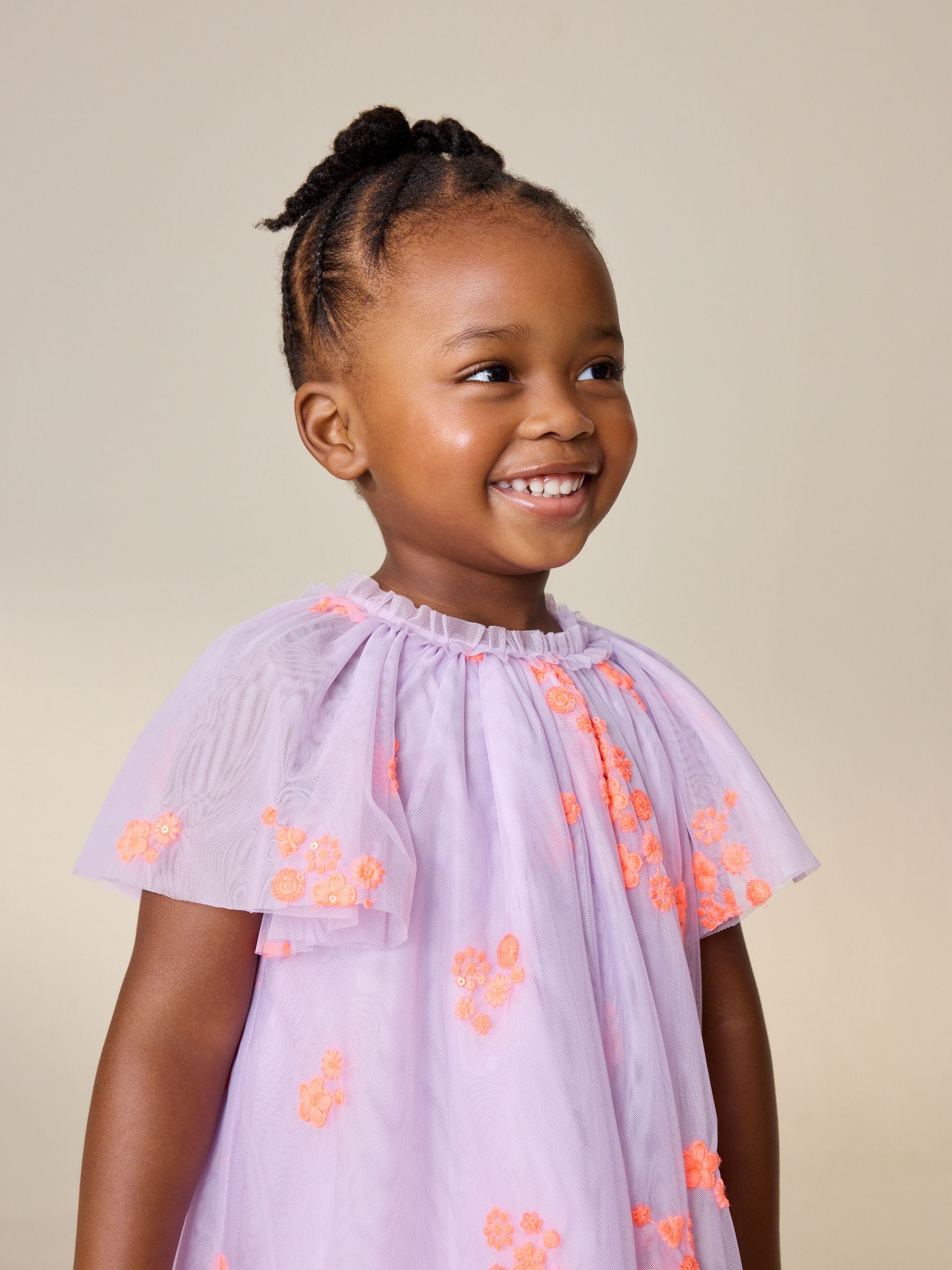 Lilac Fluro Angel Sleeve Mesh Dress (3mths-7yrs) image 4