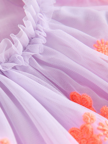Lilac Fluro Angel Sleeve Mesh Dress (3mths-7yrs) image 7