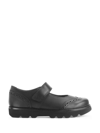Start-Rite Charcoal Black Wide Fit Cosmos Shiny Mary Jane Rip-Tape School Shoes image 2