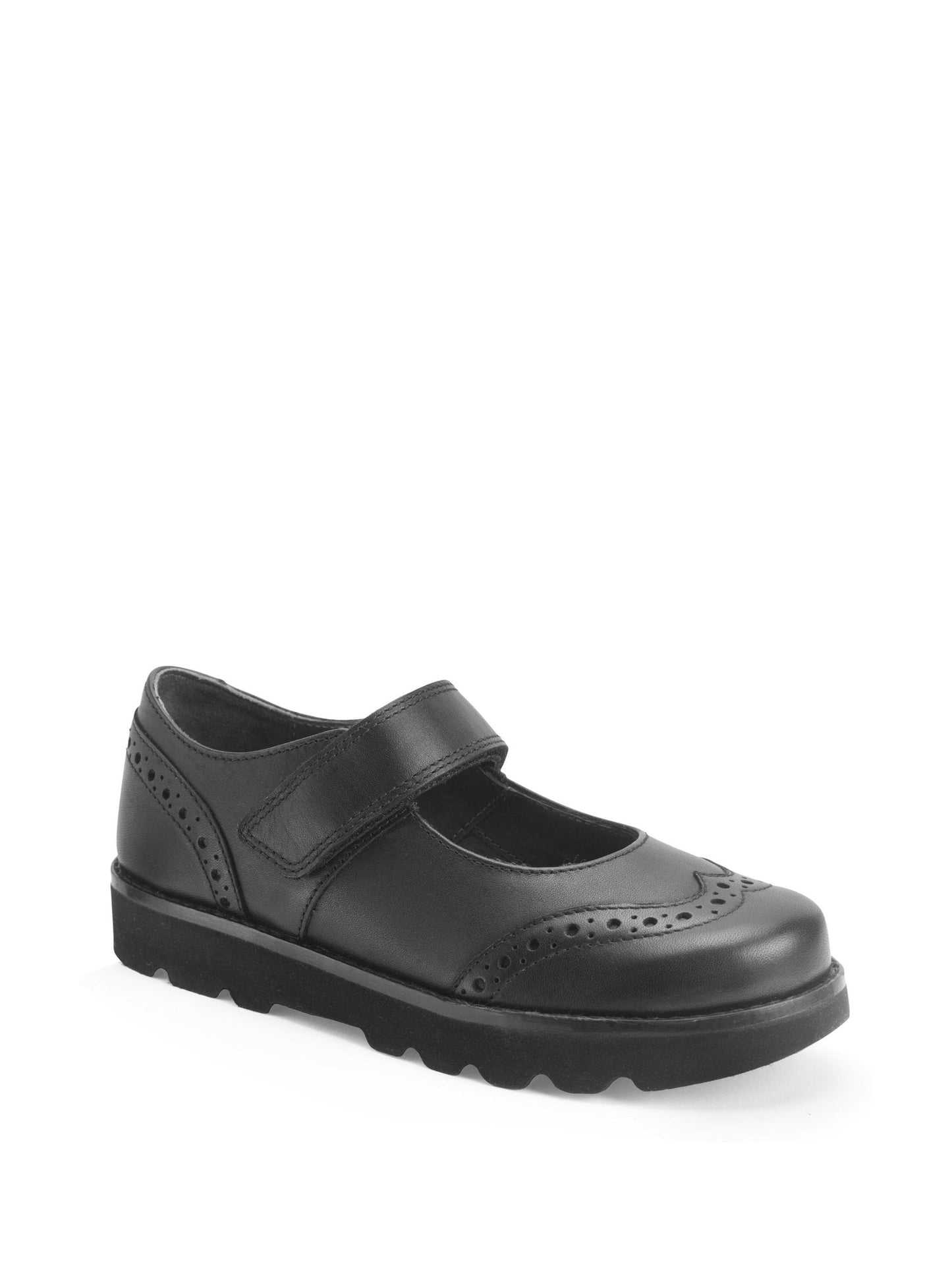 Start-Rite Charcoal Black Wide Fit Cosmos Shiny Mary Jane Rip-Tape School Shoes image 3