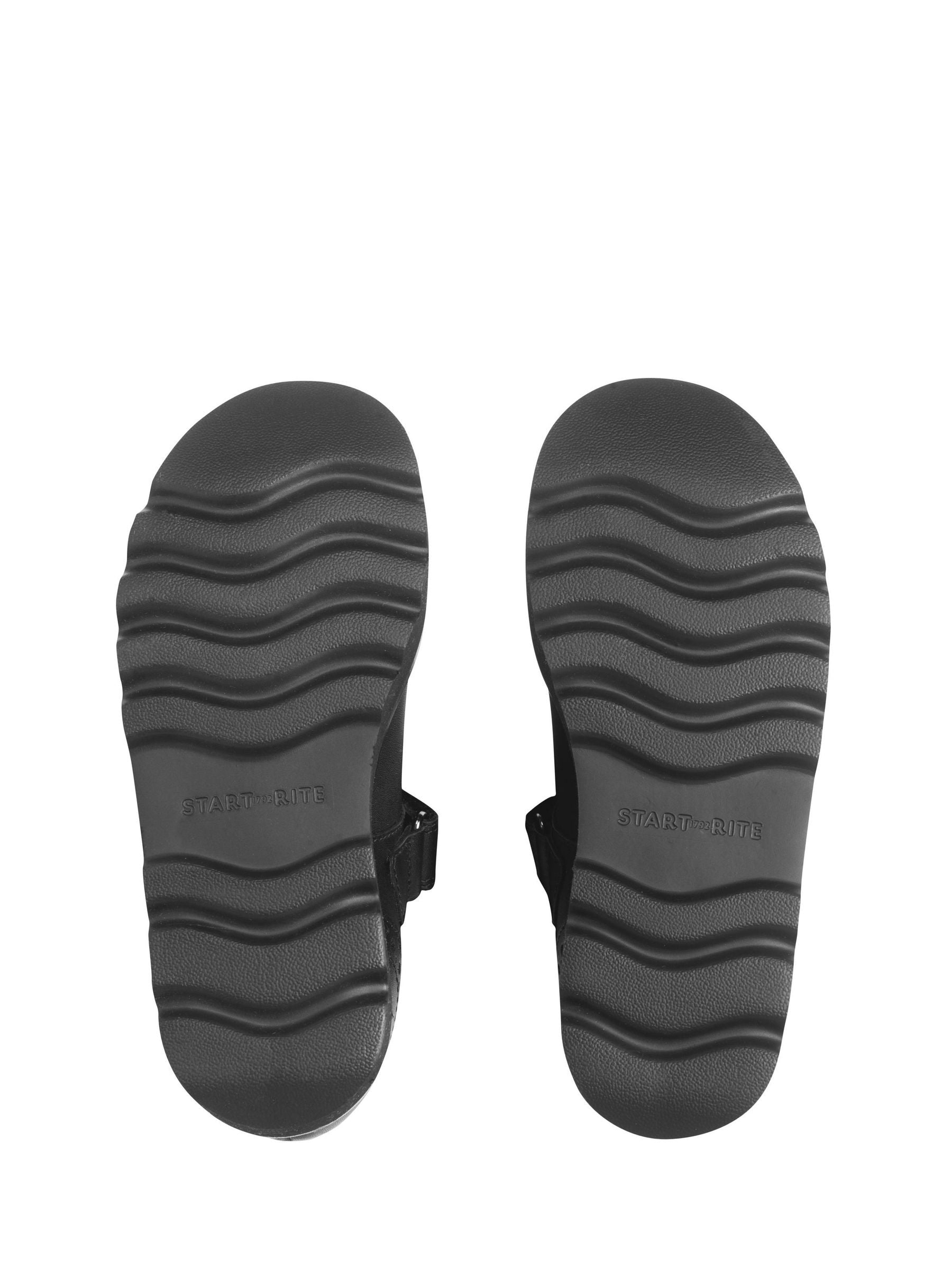 Start-Rite Charcoal Black Wide Fit Cosmos Shiny Mary Jane Rip-Tape School Shoes image 6