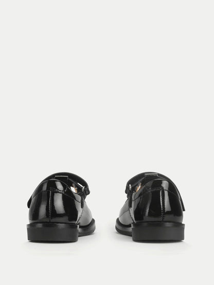 Start-Rite Black Patent Standard Fit Charlotte T-Bar Rip Tape Shiny School Shoes image 2
