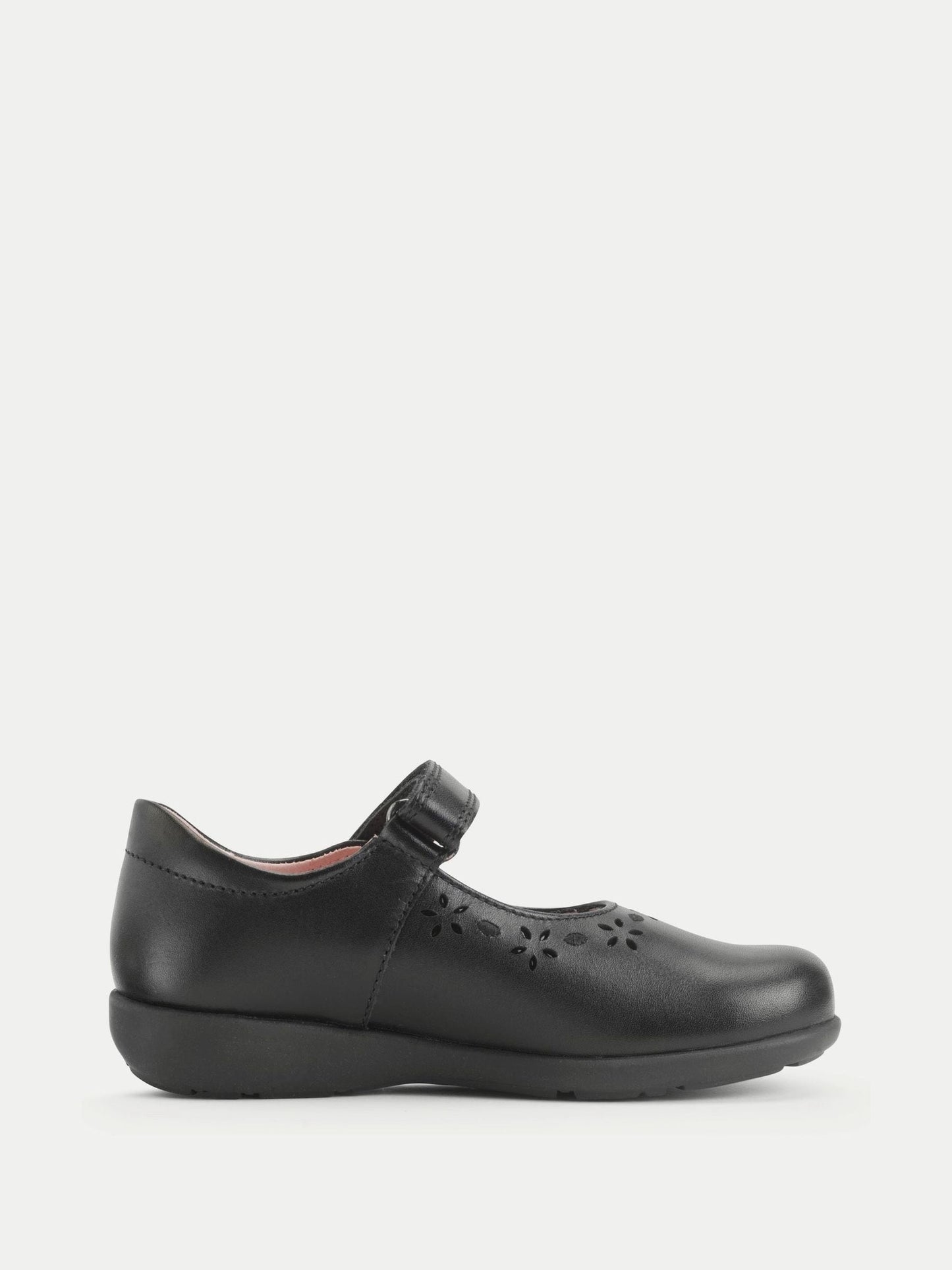 Start Rite Charcoal Black Wide Fit Emily Shiny Mary Jane Single Rip Tape School Shoes image 2