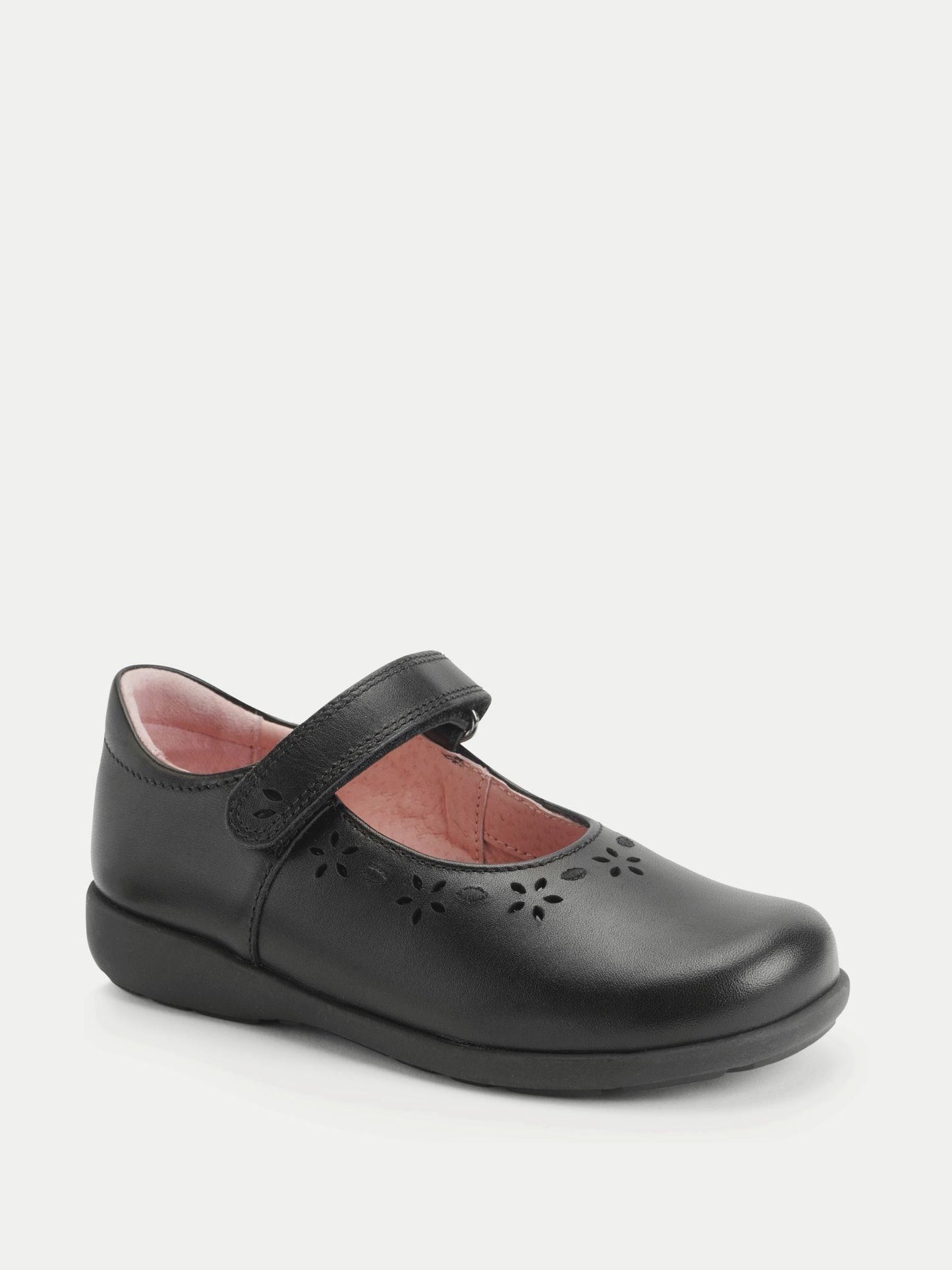 Start Rite Charcoal Black Wide Fit Emily Shiny Mary Jane Single Rip Tape School Shoes image 3
