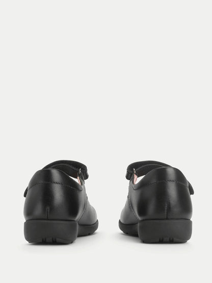 Start Rite Charcoal Black Wide Fit Emily Shiny Mary Jane Single Rip Tape School Shoes image 4