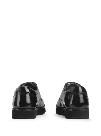 Start-Rite Black Standard Fit Luna Closed Lace-Up Shiny Patent Chunky Soled School Shoes image 5