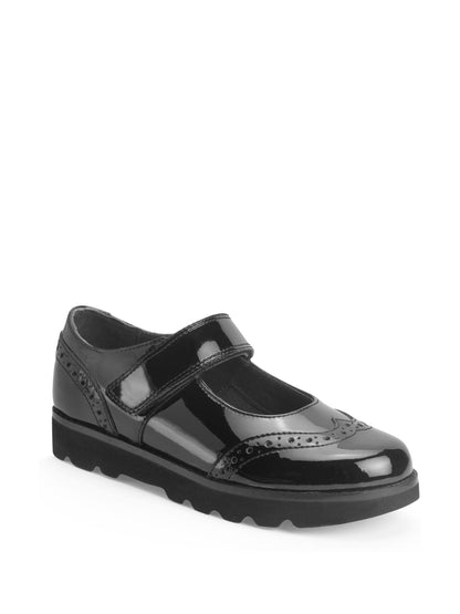 Start-Rite Black Standard Fit Cosmos Shiny Mary Jane Rip-Tape School Shoes image 3