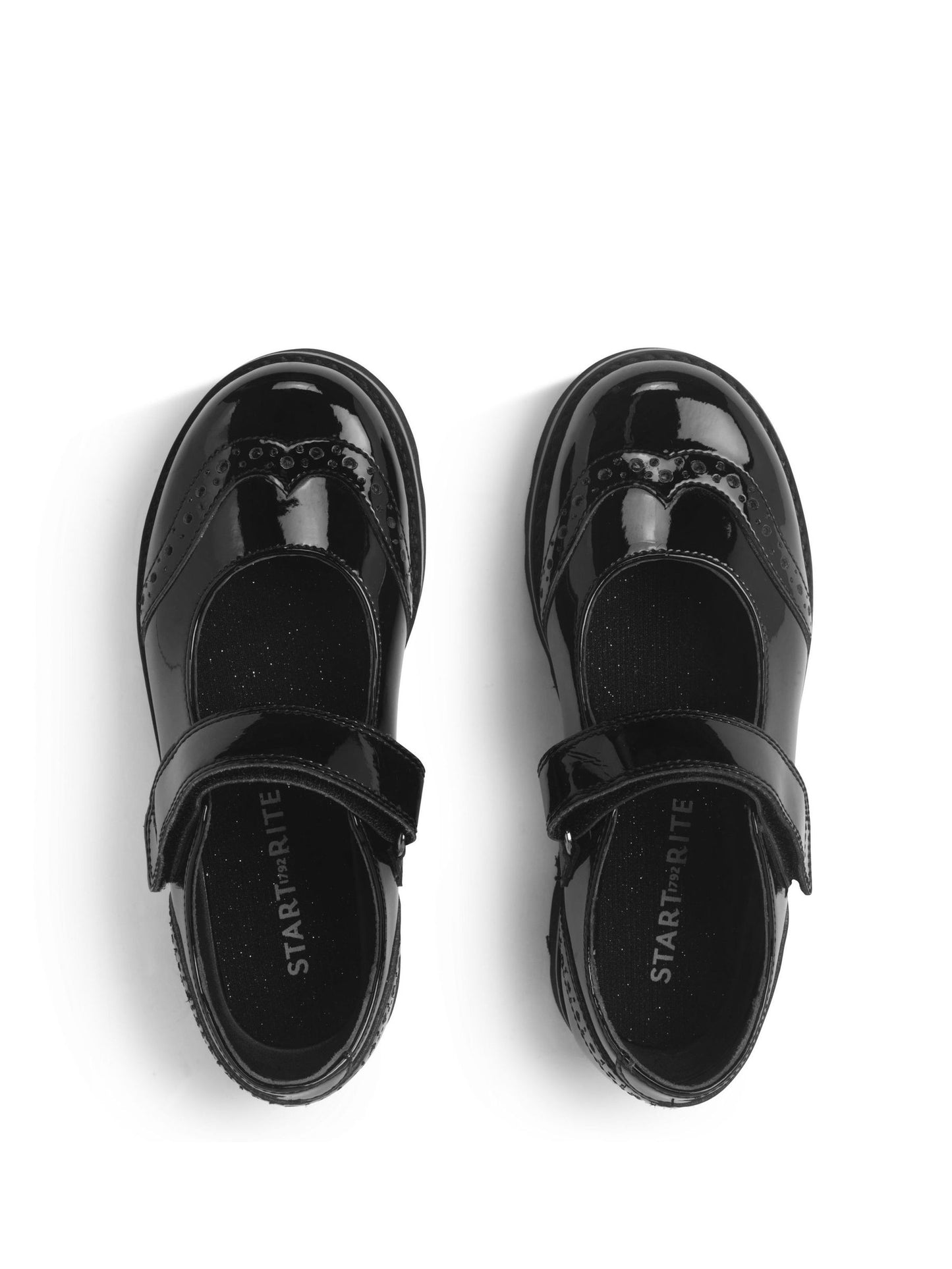 Start-Rite Black Standard Fit Cosmos Shiny Mary Jane Rip-Tape School Shoes image 5