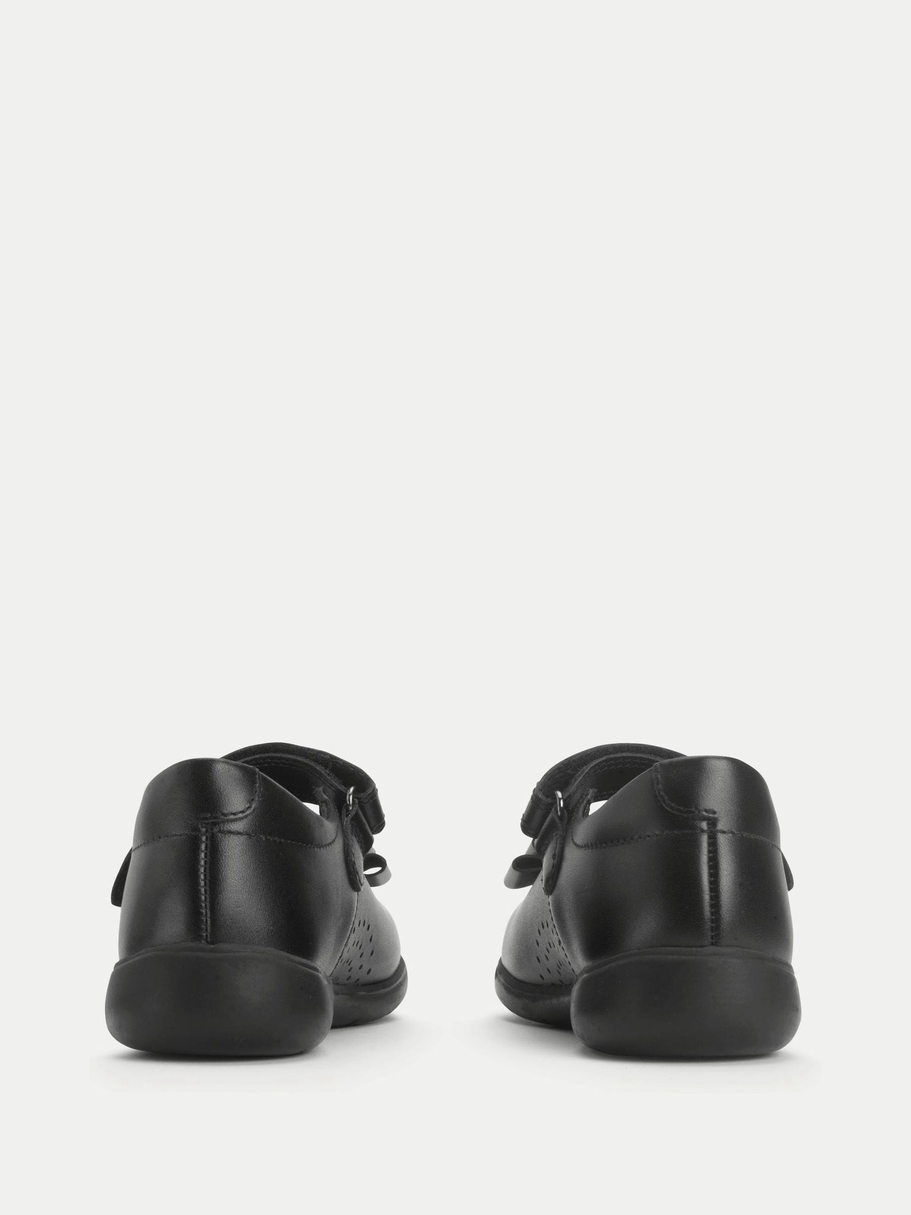 Start-Rite Charcoal Black Wide Fit Bella Shiny Mary Jane Bow Rip-Tape School Shoes image 3
