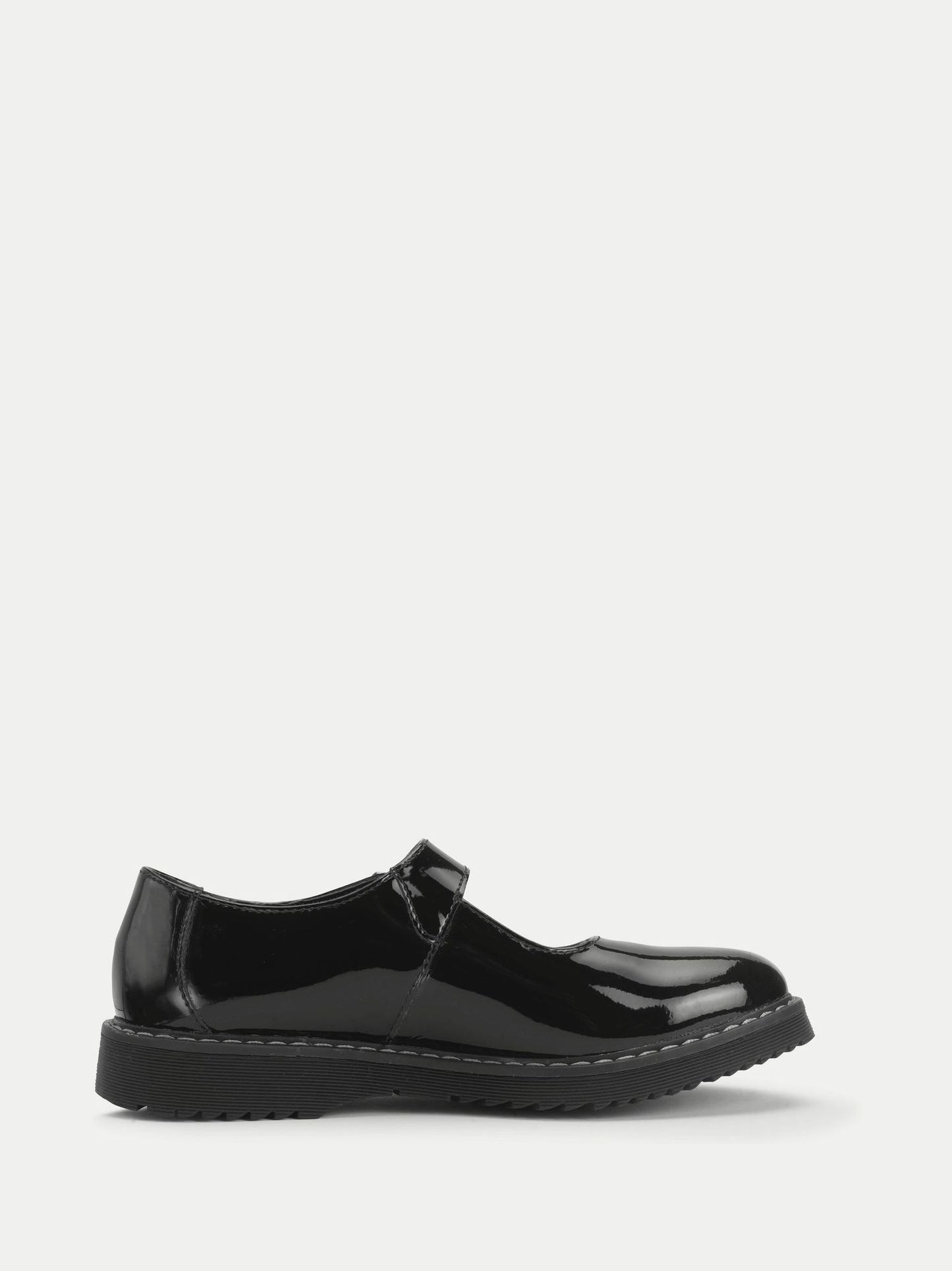 Start Rite Black Patent Wide Fit Embrace Mary Jane Buckle Chunky Stitch Down School Shoes image 1