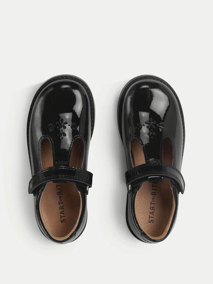 Start-Rite Black Standard Fit Luxe Shiny Patent T-Bar School Shoes image 10