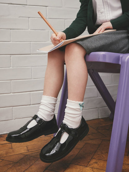 Start-Rite Black Standard Fit Luxe Shiny Patent T-Bar School Shoes image 1