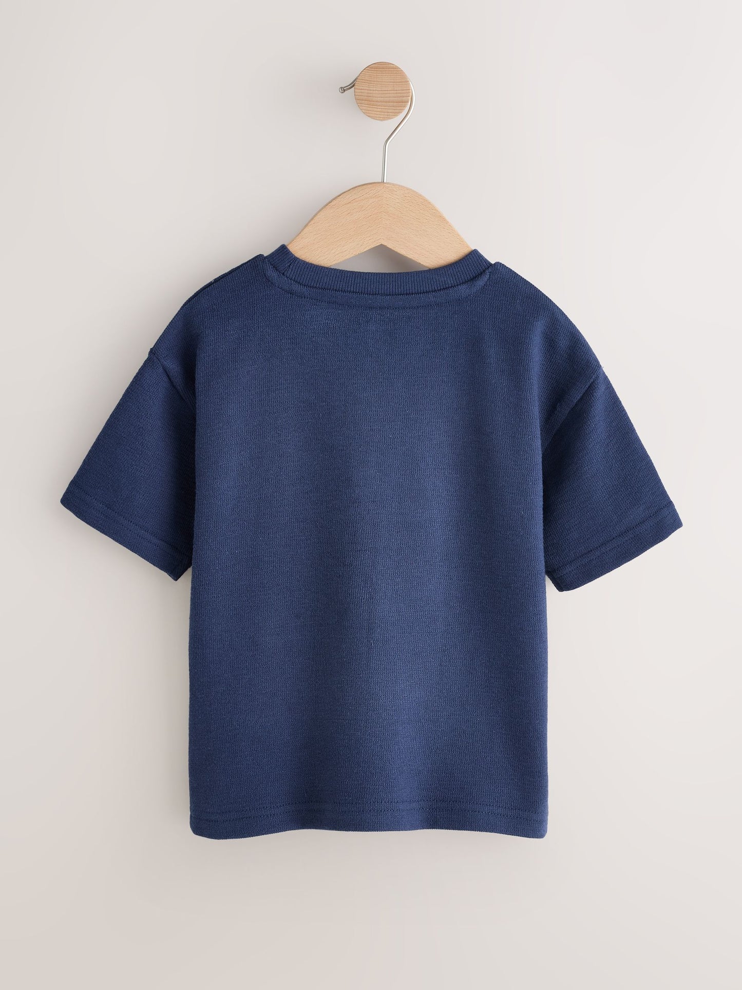 Navy Blue Short Sleeve Textured T-Shirt (3mths-7yrs) image 2