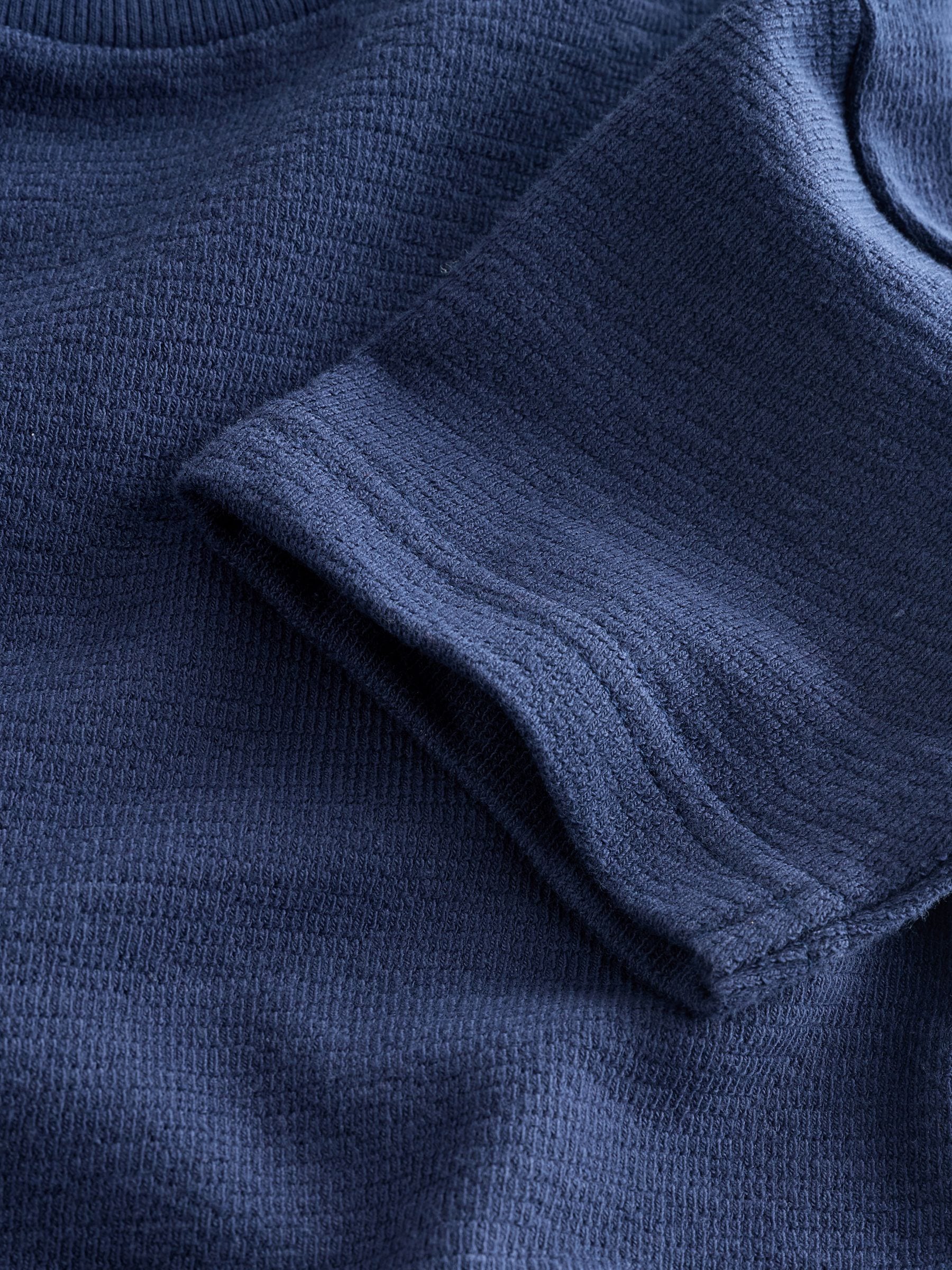 Navy Blue Short Sleeve Textured T-Shirt (3mths-7yrs) image 4