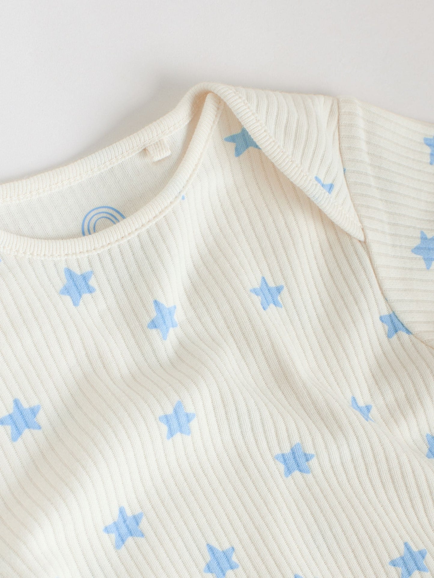 Blue Short Sleeve Long Sleeve Baby Bodysuits 5 Pack image 4
