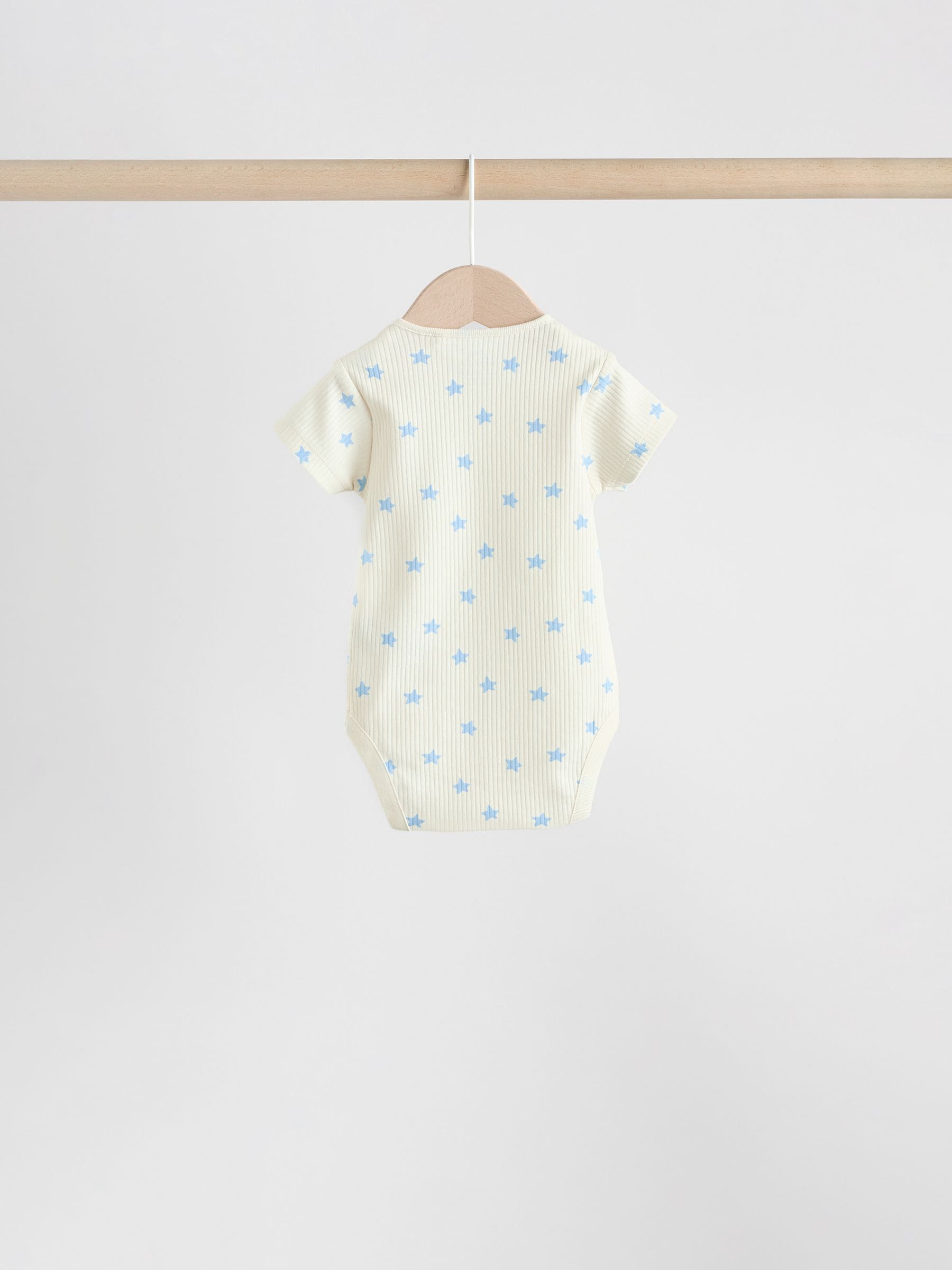 Blue Short Sleeve Long Sleeve Baby Bodysuits 5 Pack image 6