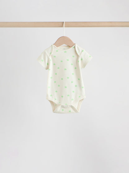 Blue Short Sleeve Long Sleeve Baby Bodysuits 5 Pack image 7