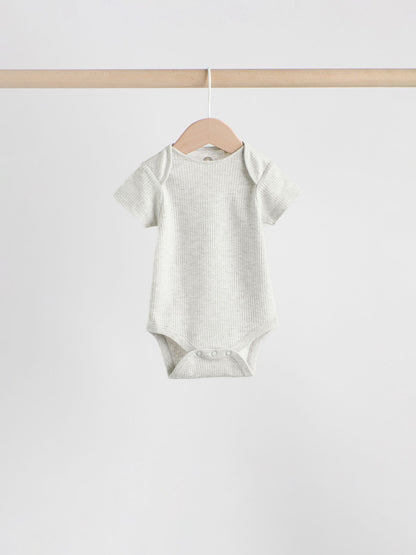 Blue Short Sleeve Long Sleeve Baby Bodysuits 5 Pack image 8