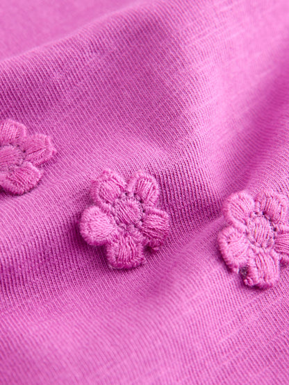 Purple Short Sleeve Heart Embroidered Top (3mths-7yrs) image 7